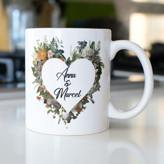 Individuelle Tasse Keramiktasse Kaffeebecher mit Namen ideales Geschenk für Jubiläen, Geburtstage, Verlobungen oder Valentinstag
