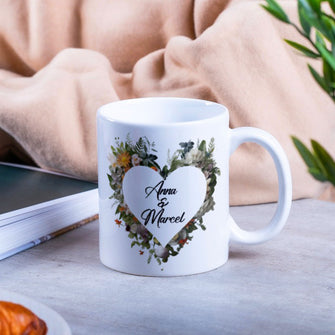 Individuelle Tasse Keramiktasse Kaffeebecher mit Namen ideales Geschenk für Jubiläen, Geburtstage, Verlobungen oder Valentinstag